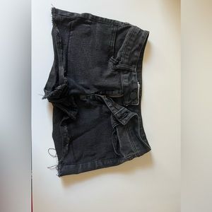 black jean shorts
